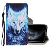 Estuche de cuero PU con tapa horizontal con patrón de dibujo de colores con soporte, ranuras para tarjetas, billetera y cordón, para iPhone 12 mini, para iPhone 12/12 Pro